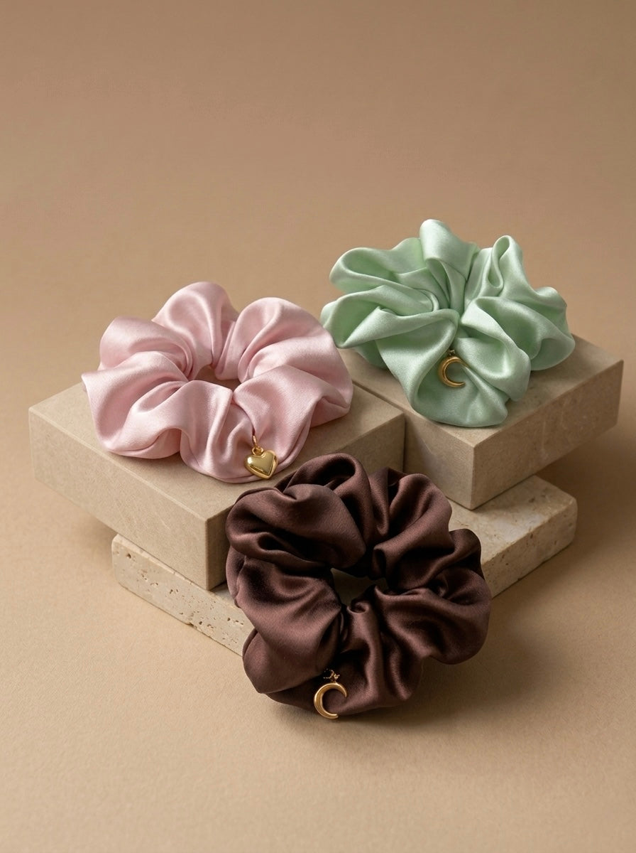 Signature Silk Charm Scrunchies - Grande